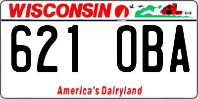 WI license plate 621OBA