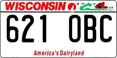 WI license plate 621OBC