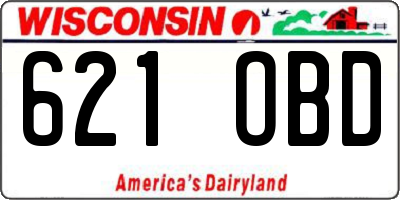WI license plate 621OBD