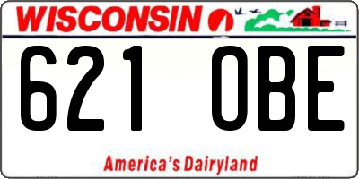 WI license plate 621OBE
