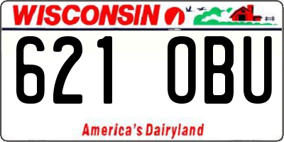 WI license plate 621OBU