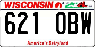 WI license plate 621OBW