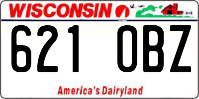 WI license plate 621OBZ