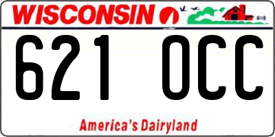 WI license plate 621OCC