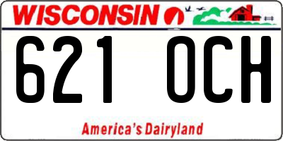 WI license plate 621OCH