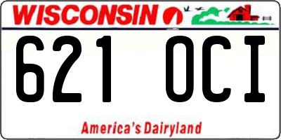 WI license plate 621OCI