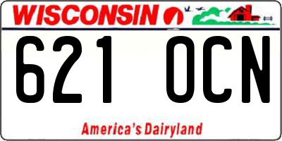 WI license plate 621OCN