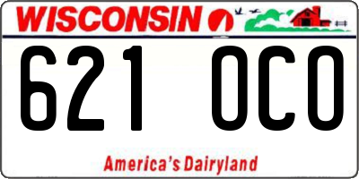 WI license plate 621OCO