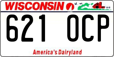 WI license plate 621OCP