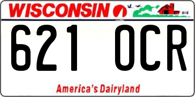 WI license plate 621OCR