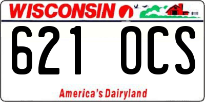 WI license plate 621OCS