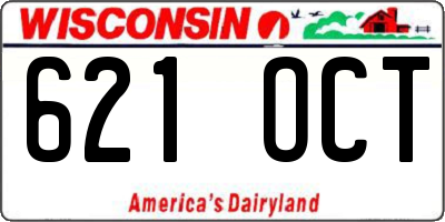 WI license plate 621OCT