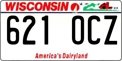 WI license plate 621OCZ