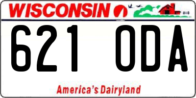 WI license plate 621ODA