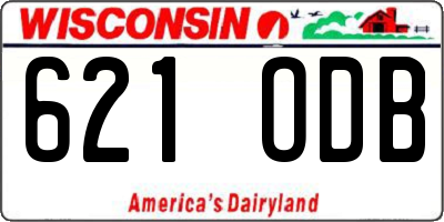 WI license plate 621ODB