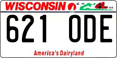 WI license plate 621ODE