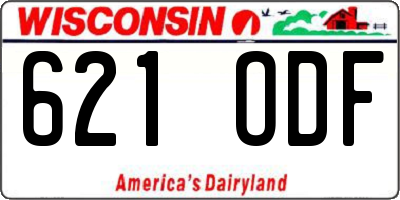 WI license plate 621ODF