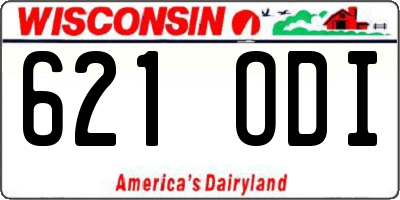 WI license plate 621ODI