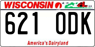 WI license plate 621ODK