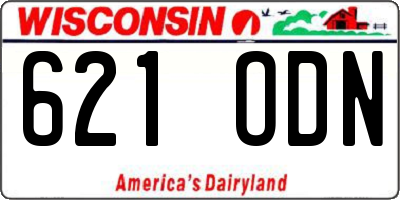 WI license plate 621ODN