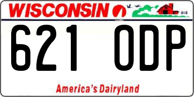WI license plate 621ODP