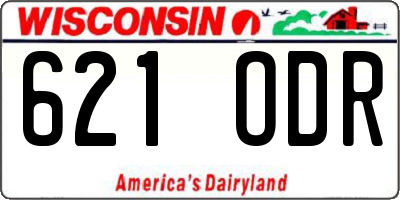 WI license plate 621ODR