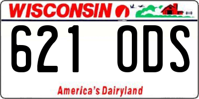 WI license plate 621ODS