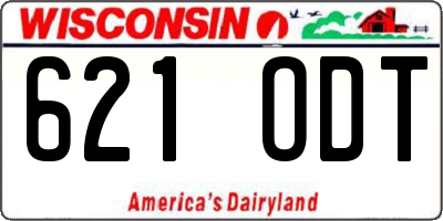 WI license plate 621ODT