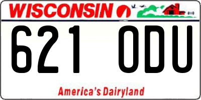 WI license plate 621ODU