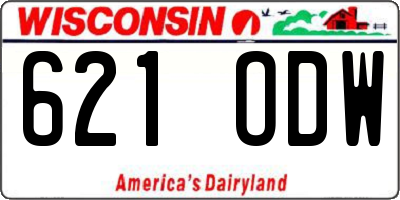 WI license plate 621ODW