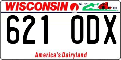 WI license plate 621ODX