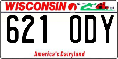 WI license plate 621ODY