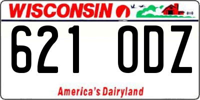 WI license plate 621ODZ