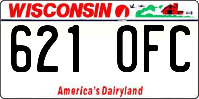 WI license plate 621OFC