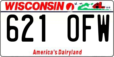 WI license plate 621OFW