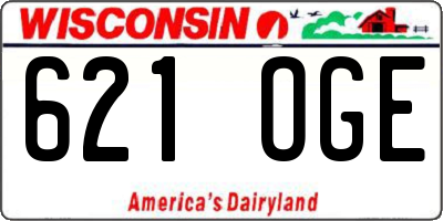 WI license plate 621OGE
