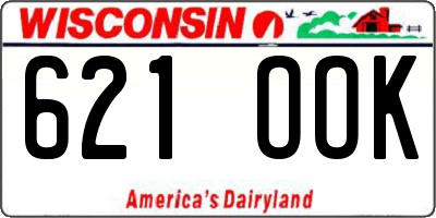 WI license plate 621OOK