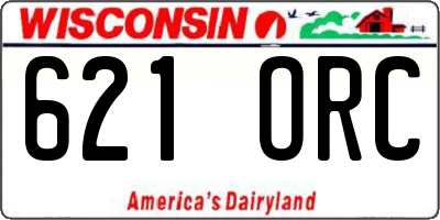 WI license plate 621ORC