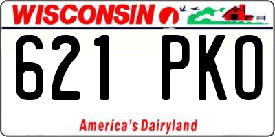 WI license plate 621PKO