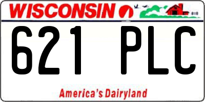 WI license plate 621PLC