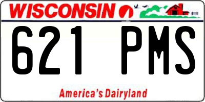 WI license plate 621PMS