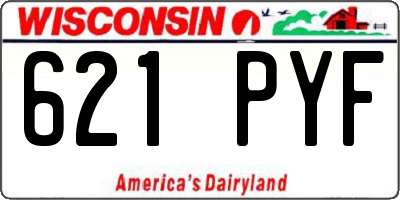 WI license plate 621PYF