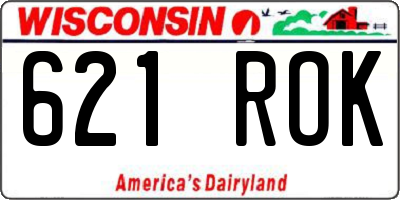 WI license plate 621ROK