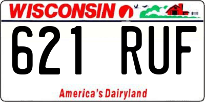 WI license plate 621RUF