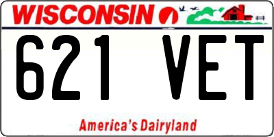 WI license plate 621VET