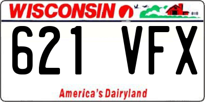 WI license plate 621VFX