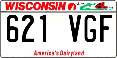 WI license plate 621VGF