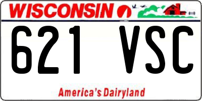 WI license plate 621VSC