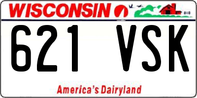 WI license plate 621VSK