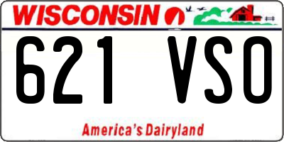 WI license plate 621VSO